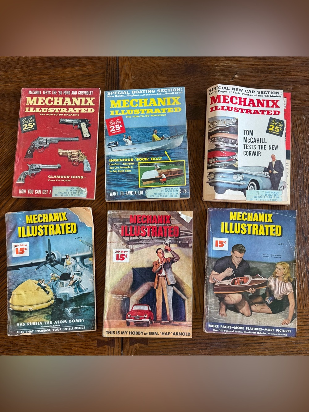 Vintage Mechanix Illustrated 1947-1960 Magazines lot of 6